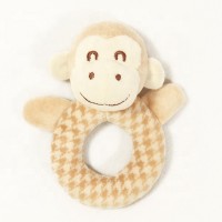 Kids funny soft animal stuffed monkey baby rattle squeaky plush toys