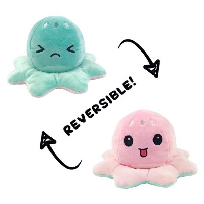 custom cute flip stuffed octopus jellyfish toy reversible plush octopus