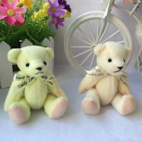 Custom mini Plush jointed bear keychain plush animal keychain