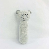 BSCI audit ecofriendly woolen yarn soft baby rattle teeth plush rattle toy