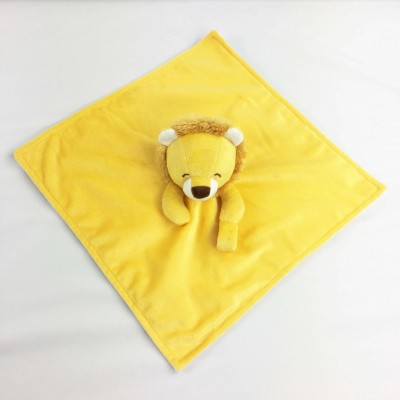 Stuffed Animal Head Baby Comforter Toys Soft Flannel Baby Security Blanket